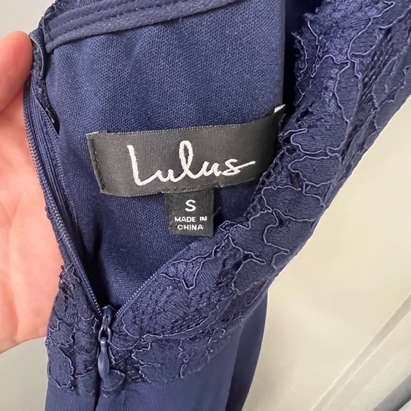 Dance All Evening Navy Blue Lace Maxi Dress - Women’s Small - Picture 8 of 8